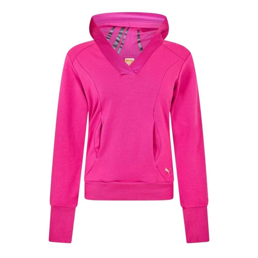 Puma Womens/Ladies V Neck Hoodie / Pink